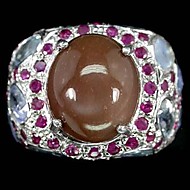 Серебряное кольцо с лунным камнем 438